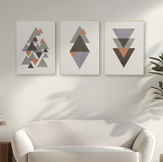 plakaty Zestaw 3 geometrycznych grafik na ścianę, skandynawski styl, nordic style.