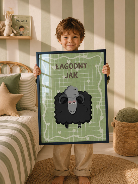obrazy i plakaty do pokoju dziecięcego Plakat Łagodny jak baranek