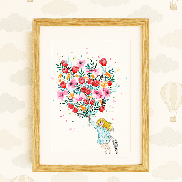 obrazy i plakaty do pokoju dziecięcego Wiosenny bukiet, A4