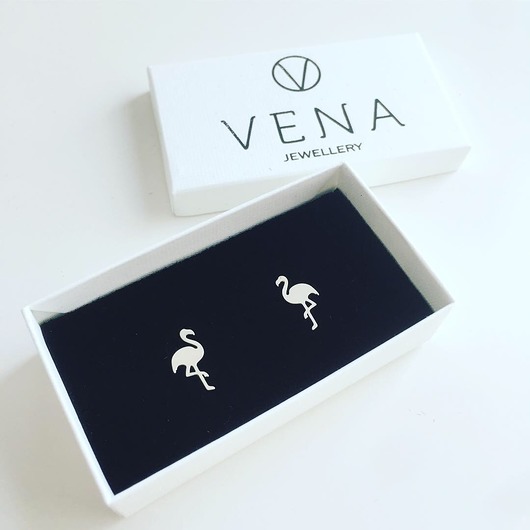 Srebrne kolczyki flamingi VENA Jewellery