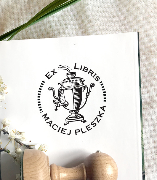stemple SAMOWAR -  pieczątka Ex Libris