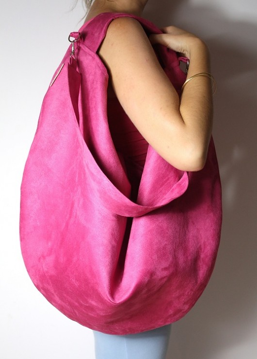 Torba XXL hobo - neon róż Zuzia Górska