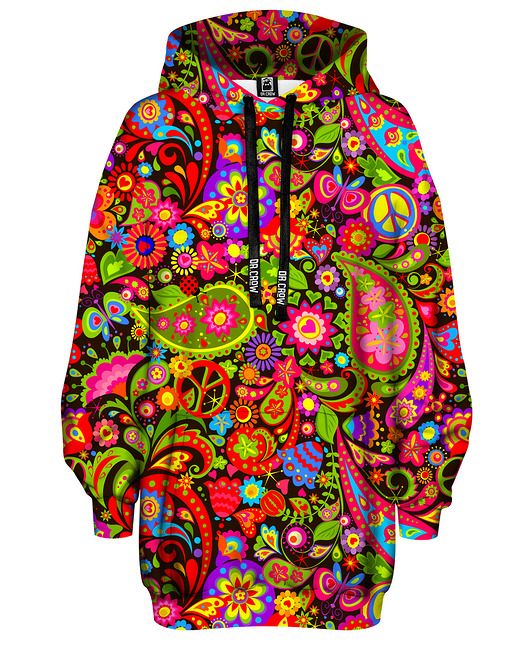 bluza z kapturem damska Bluza Oversize Tunika DR.CROW Hippie