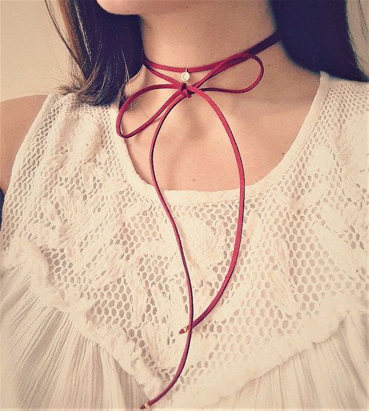 chokery CRYSTAL RED -  choker