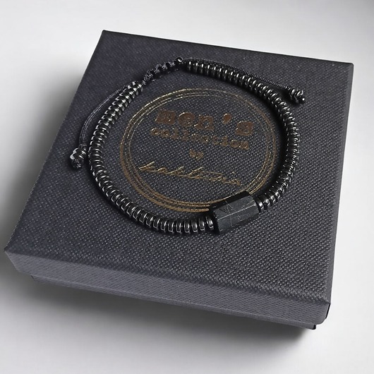 biżuteria męska TURMALIN & hematyt : bransoletka regulowana ONE SIZE