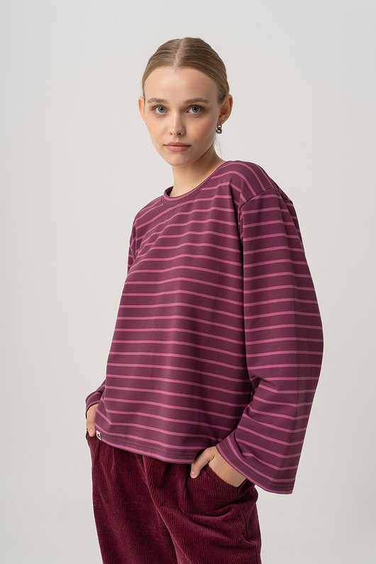 bluzki z długim rękawem damskie Longsleeve PLUM Oversize