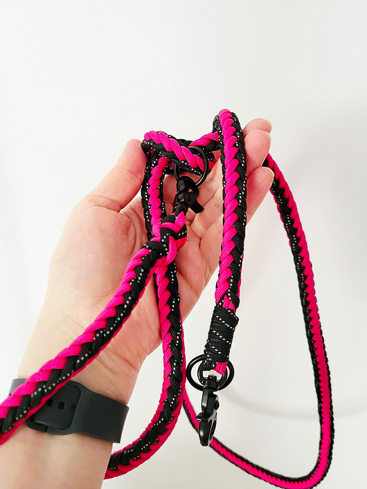 smycze i obroże dla psów i kotów Modna, Lekka, Wytrzymała Smycz przepinana z el. odblaskowym dla małego psa