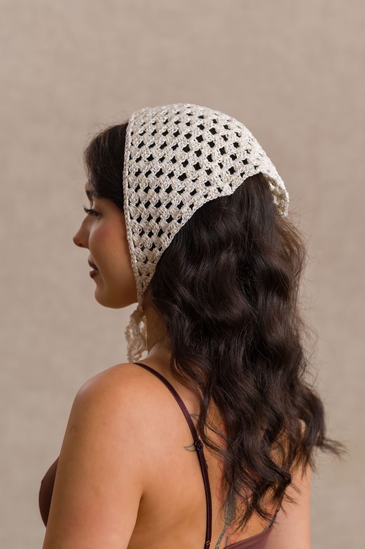 apaszki Letnia rumiankowa chustka bandana z cekinami bawełniana