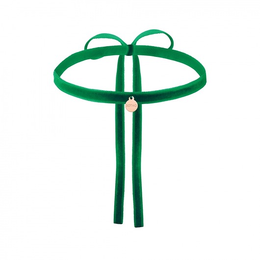 Zielony aksamitny choker z zawieszką  SOTHO