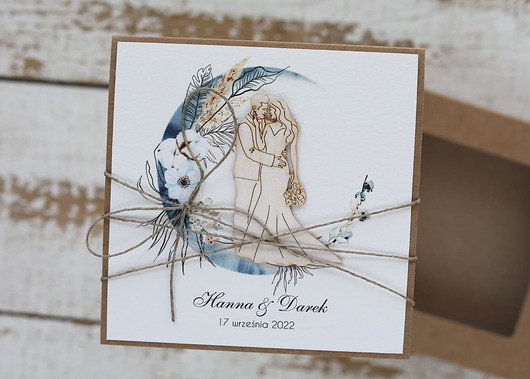 zaproszenia i kartki na ślub Kartka ślubna z personalizacją - Kartka na ślub