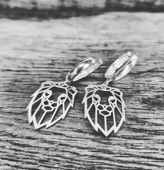 kolczyki srebrne Kolczyki srebrne lew