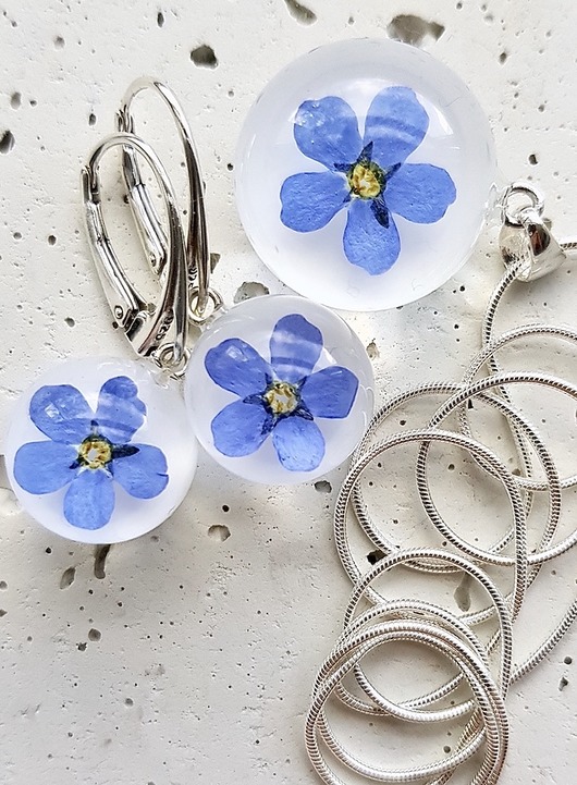 zestaw-niezapominajki na białym tle Grol Jewellery