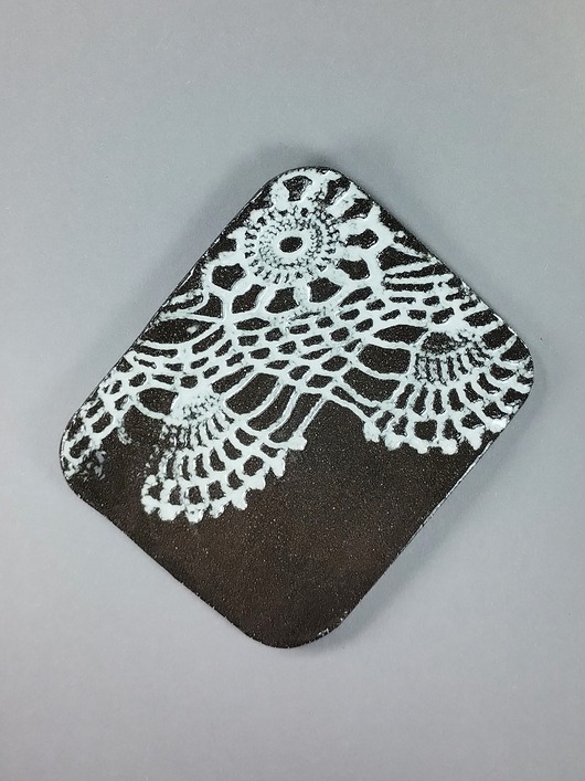 podkładki do kuchni Ceramiczna podstawka pod łyżki Czarna koronka