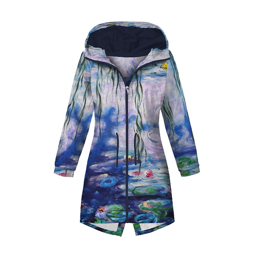 kurtki damskie Kurtka parka damska -LILIE WODNE (Claude Monet)
