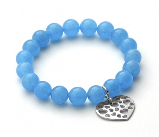 Jade with heart pendant in blue Lavoga