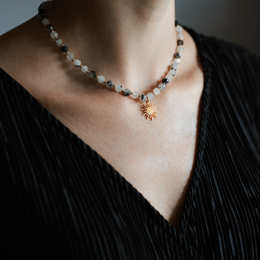 chokery Choker kwarc turmalinowy