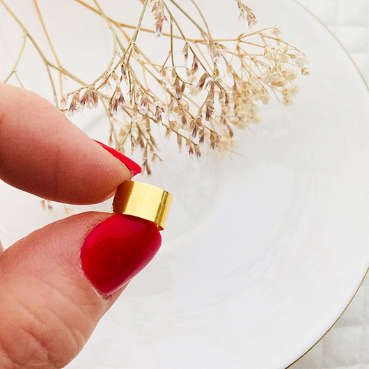 nausznice Złota nausznica, szeroki kolczyk srebro