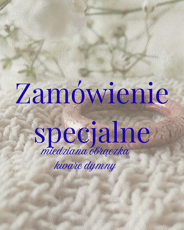 pierścionki - różne Miedziany pierścionek z kwarcem dymnym na zamówienie specjalne