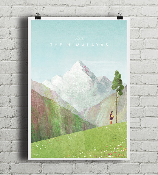 plakaty Himalaje - vintage plakat art giclee