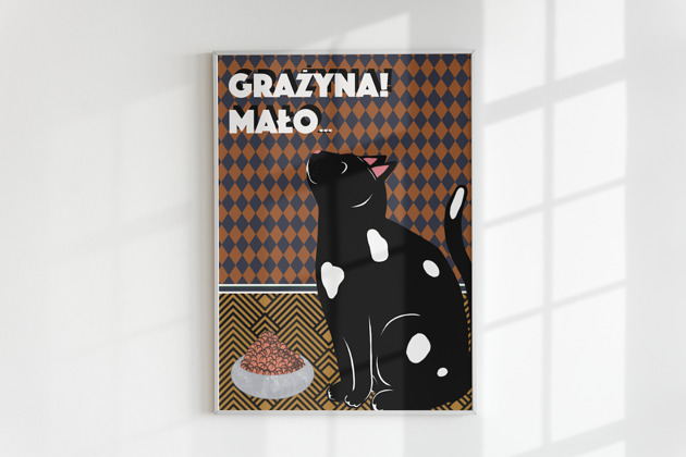 plakaty Plakat "Histerie zwierzęce: GRAŻYNA! MAŁO!" (Ilustracja)