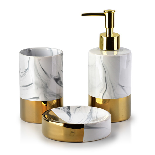 Zestaw Łazienkowy Komplet Łazienkowy Marble STRIPE MIA home