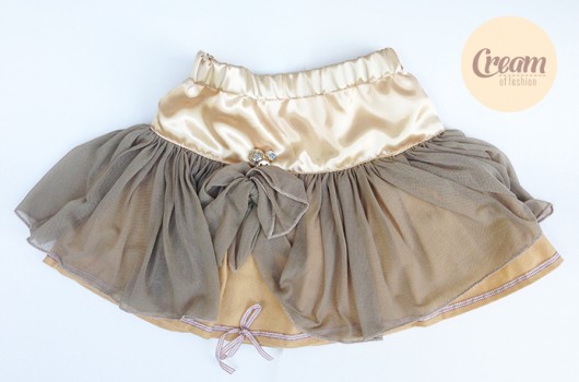 AIR- tiulowa spódniczka w złocie i beżu- 116 cm Cream