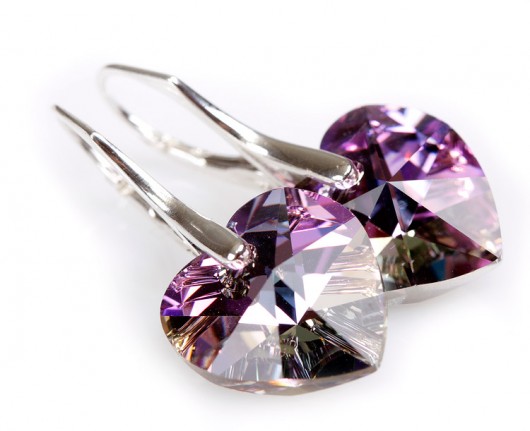 kryształ Swarovski hearts - Vitral Light kolczyki mellody