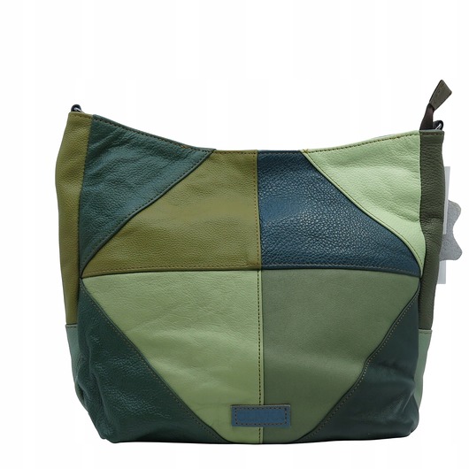 torby na ramię Torebka damska klasyczna skórzana na ramię oryginalna szeroki pasek OLIVKA