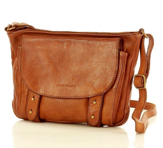 torby na ramię Torebka listonoszka skórzana vintage messenger brąz camel
