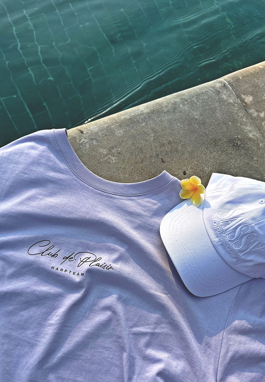 t-shirt damskie Koszulka BOXY organic Club de Plaisir liliowa