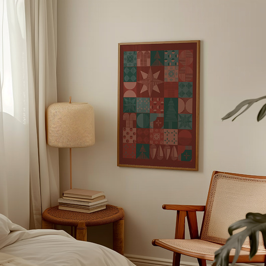 dekoracje świąteczne Plakat świąteczny VINTAGE RED