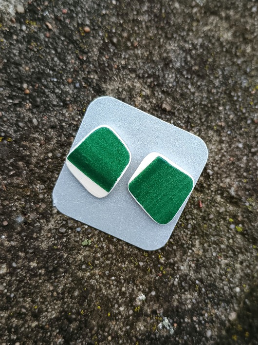 kolczyki ceramiczne Kolczyki zielone