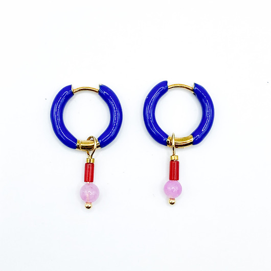 kolczyki - inne Emaliowane Kółeczka z zawieszką