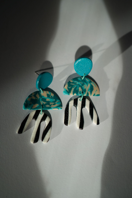 kolczyki z masy plastycznej Wiszące kolczyki Henri Matisse