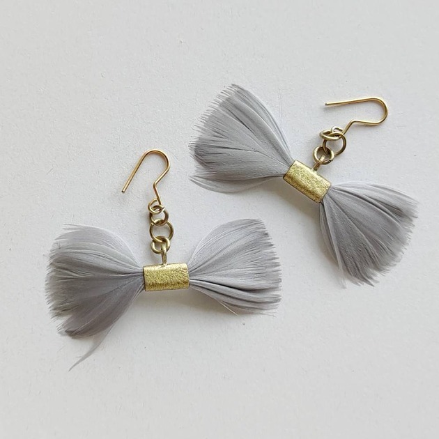 kolczyki z piórami PIÓRKO kolczyki