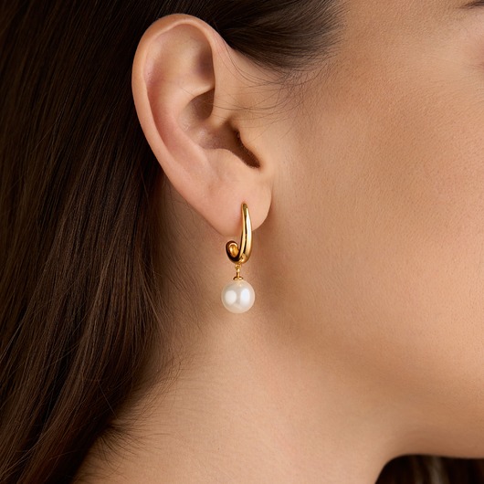 kolczyki pozłacane Kolczyki "Born in the Sea" z perłami- srebro 925 pozłacane