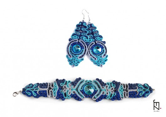 Komplet soutache - niebieski Jeżka