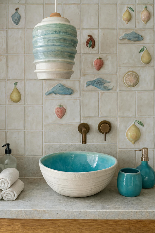 lampy wiszące Lampa wisząca ceramiczna Dzwonek