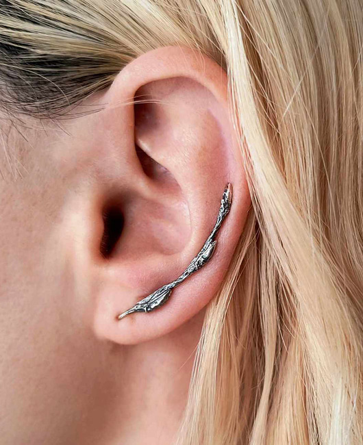 nausznice Kolczyki- nausznica Gałązka Black na lewe ucho