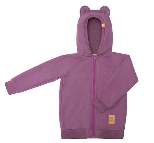 bluzy dla niemowlaka Bluza z uszami misia - ciemny róż