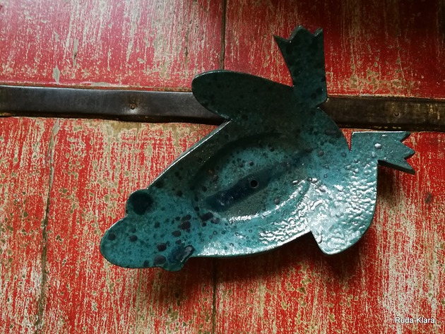 ceramiczna mydelniczka żaba-żaba ceramiczna ruda klara