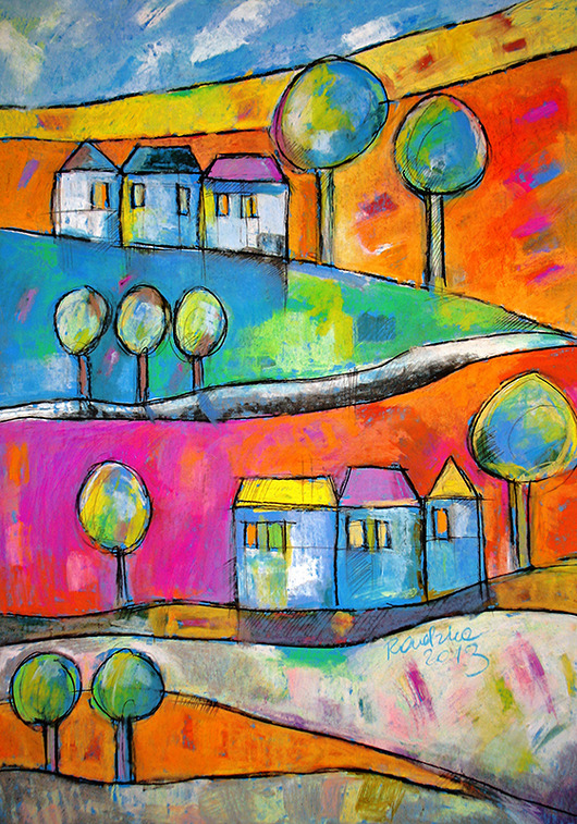 Droga na Ostrołękę - plakat 50x70 cm Katarzyna Radzka