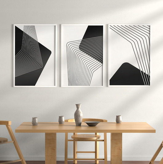 plakaty Czarno-białe plakaty geometryczne, minimalistyczne, do salonu, sypialni.