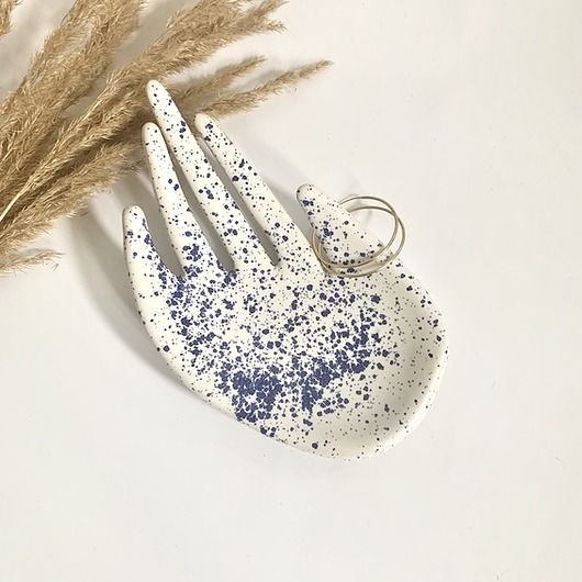 Ceramiczna Dłoń Niebieskie Ciapki Maison Fragile