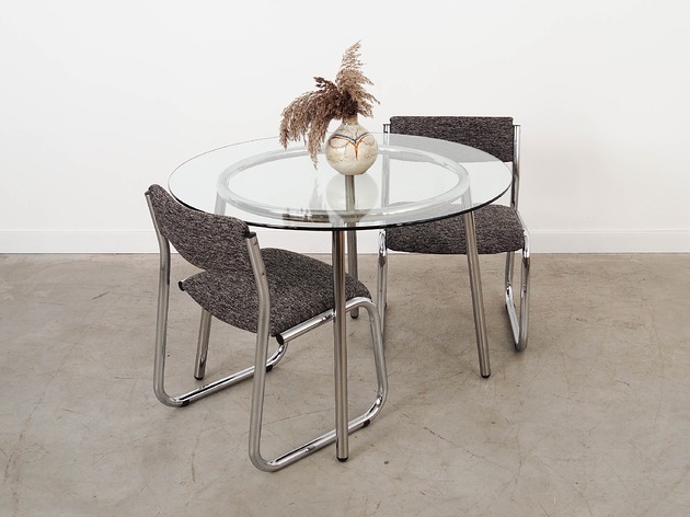 stoły Stół szklany, włoski design, lata 80, produkcja: Włochy