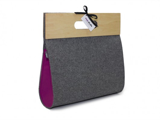 Big Felt Bag Gray&Pink moo studio