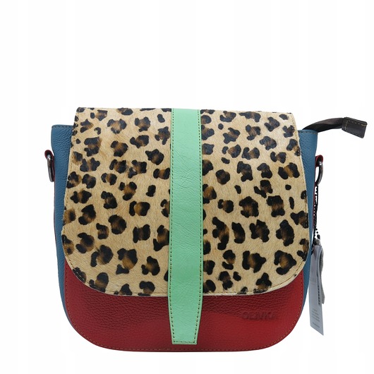 torby na ramię Torebka damska klasyczna skórzana regulowany pasek klapka wzór OLIVKA