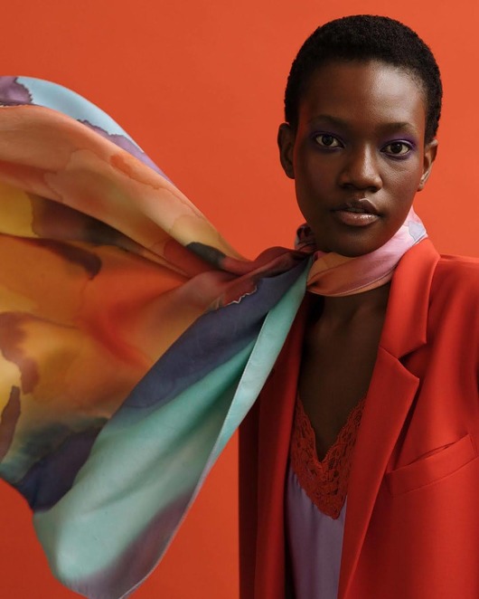 apaszki FLORAL FANTASY - apaszka jedwab AHIMSA SILK