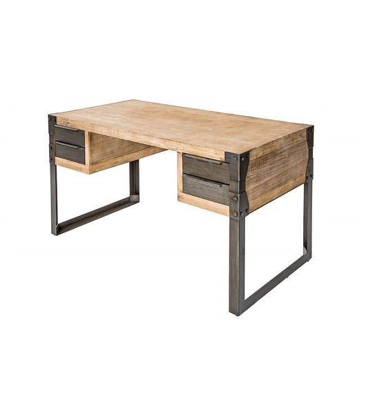 biurka Biurko Factory drewno akacjowe antracyt 135cm