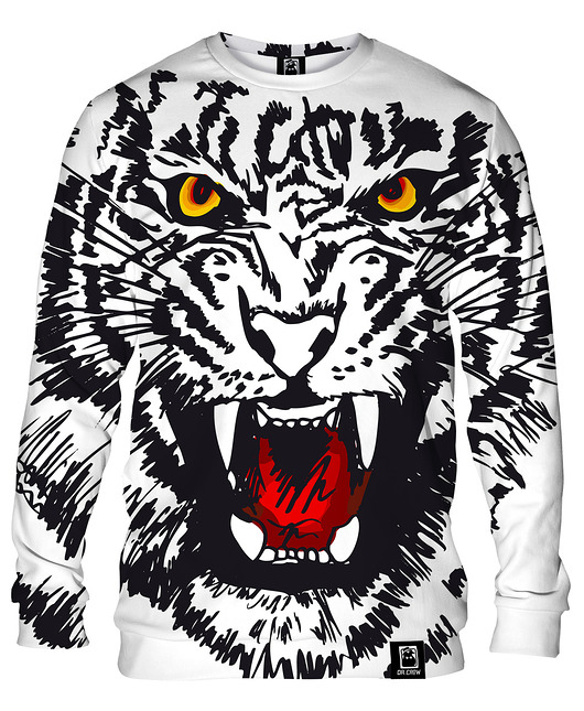 bluzy męskie Bluza Bez Kaptura Męska DR.CROW White Tiger